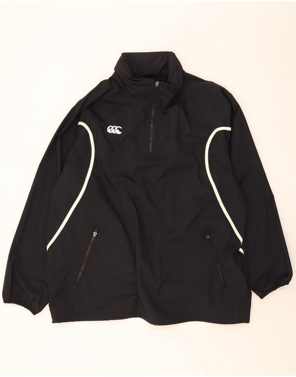 CANTERBURY Mens Pullover Rain Jacket UK 42 XL Black Nylon