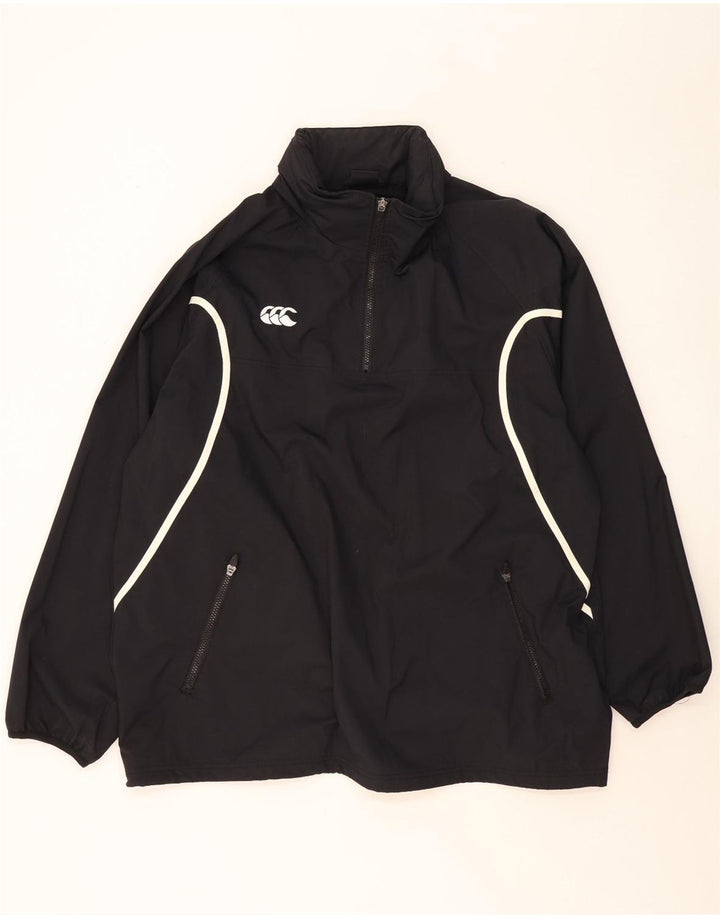 CANTERBURY Mens Pullover Rain Jacket UK 42 XL Black Nylon