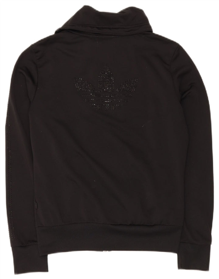 ADIDAS Womens Tracksuit Top Jacket EU 38 Medium Black Polyester