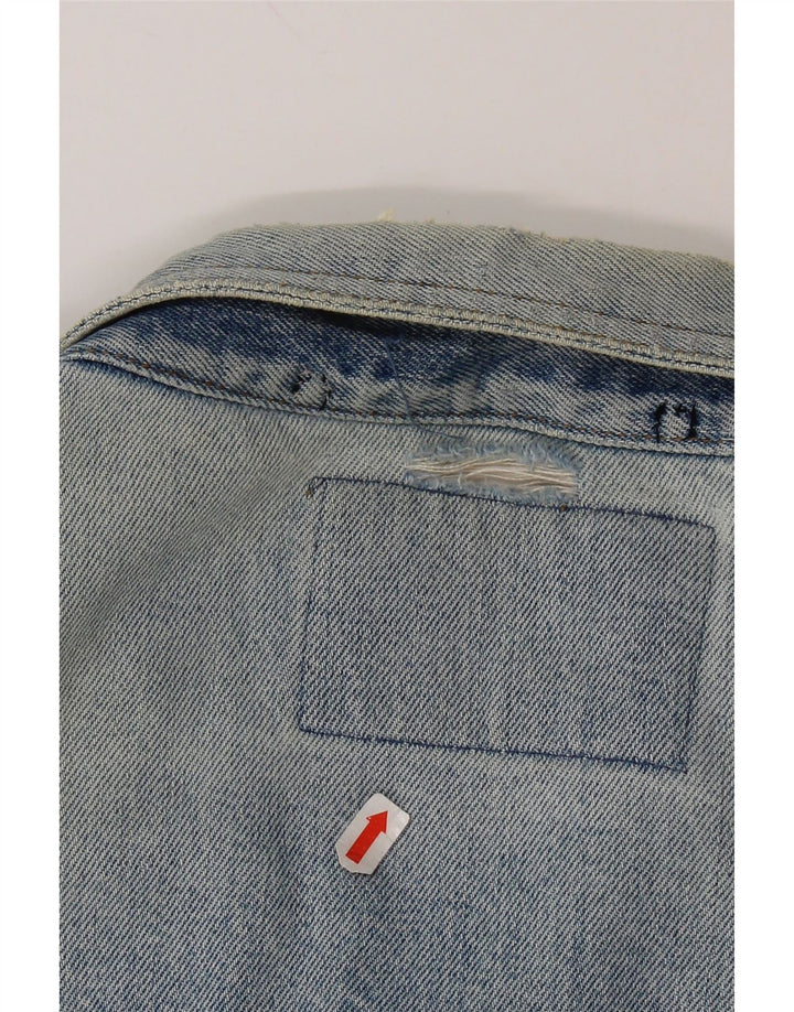 JEP'S Womens Oversized Denim Jacket UK 10 Small Blue Cotton
