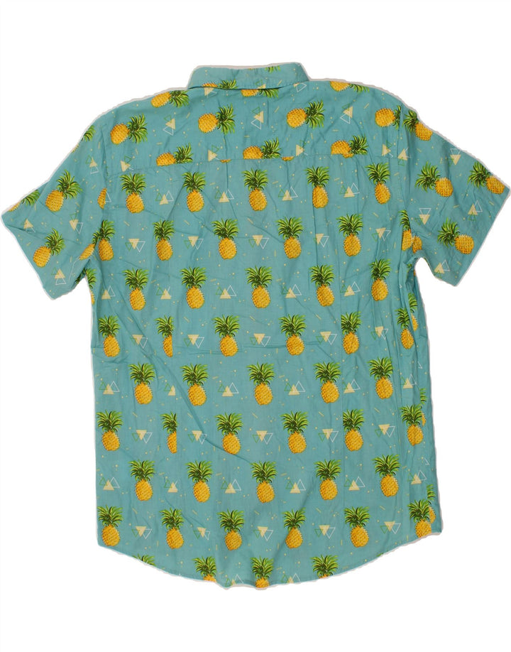 MCNEAL Mens Abstract Pattern Short Sleeve Shirt XL Turquoise Cotton Vintage McNeal and Second-Hand McNeal from Messina Hembry 