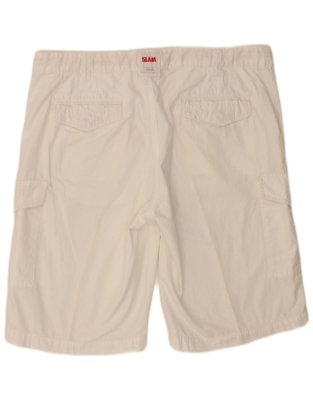 Slam Mens Cargo Shorts W38 XL White Cotton
