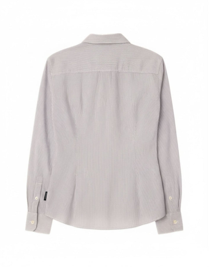 North Sails Womens Shirt UK 10 Small Blue Pinstripe Cotton