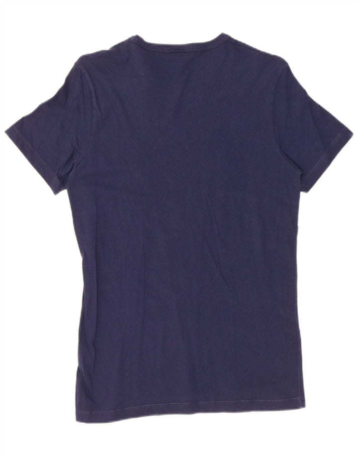 BENETTON Womens Peanuts Graphic T-Shirt Top UK 10 Small Navy Blue Cotton