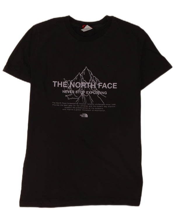 The North Face Boys Regular Graphic T-Shirt Top 13-14 Years XL Black Cotton