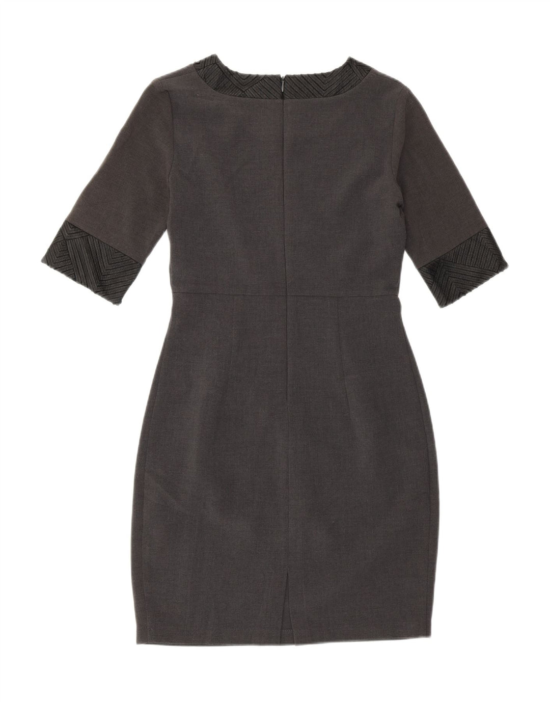 VINTAGE Womens 3/4 Sleeve Bodycon Dress IT 42 Medium Grey Polyester Vintage Vintage and Second-Hand Vintage from Messina Hembry 