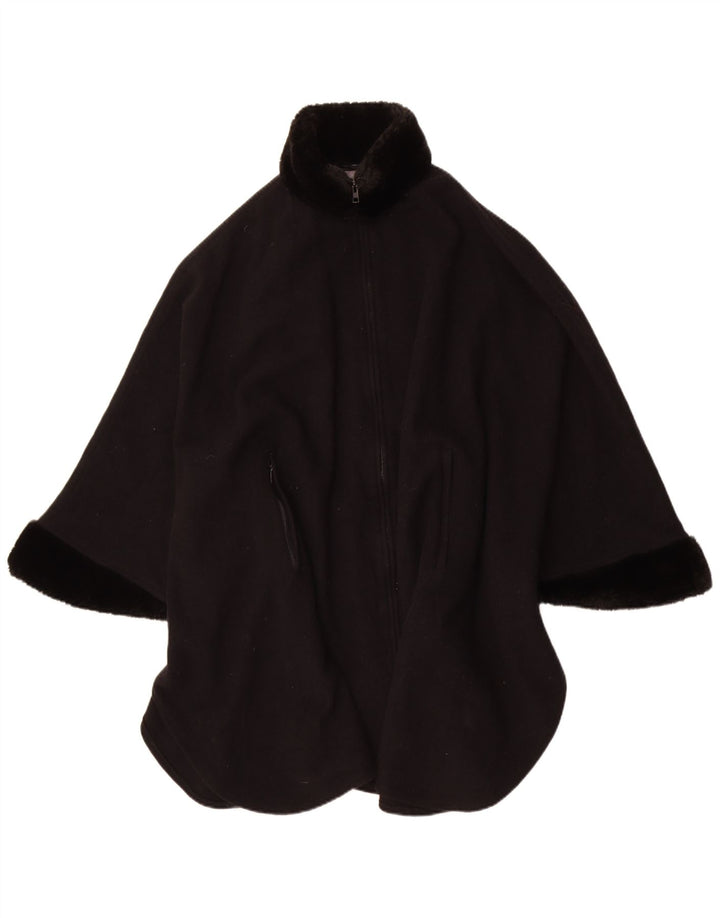 Vintage Womens Poncho Coat One Size Black