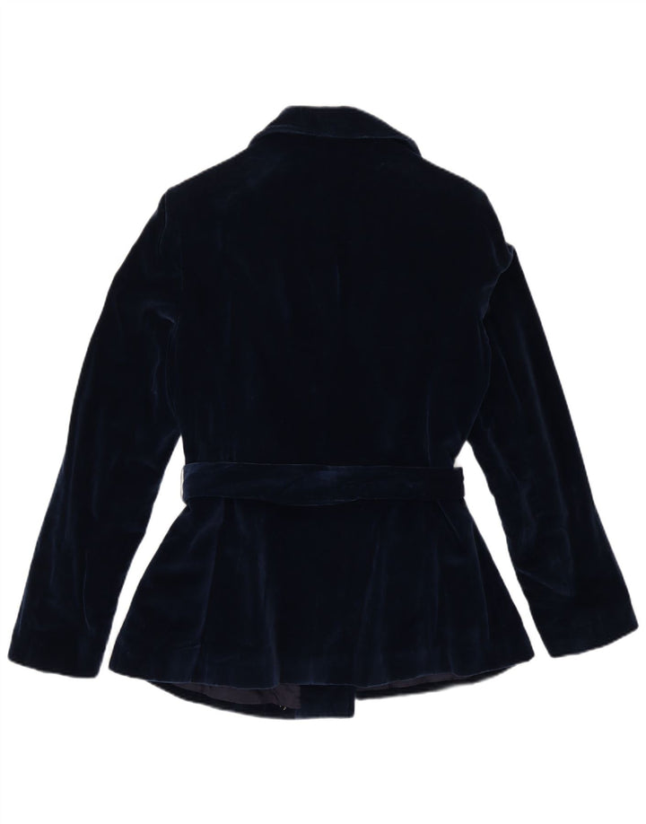 Vintage Womens Velvet Blazer Jacket UK 12 Medium Navy Blue