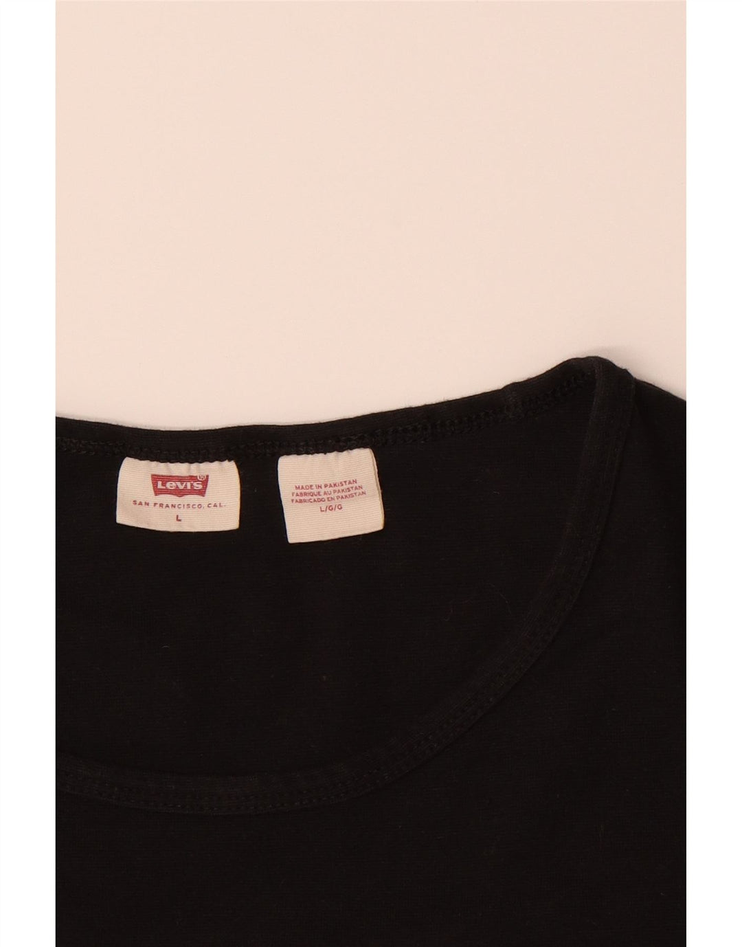 LEVI'S Womens T-Shirt Top UK 14 Large Black Vintage Levi's and Second-Hand Levi's from Messina Hembry 