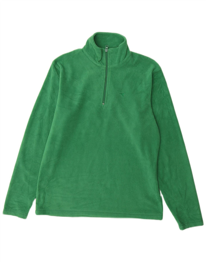 Diadora Mens Zip Neck Fleece Jumper Medium Green Polyester