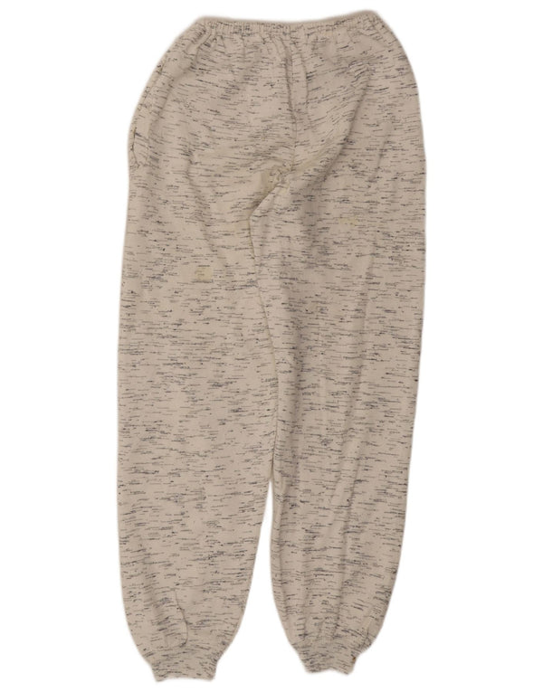 VINTAGE Womens Tracksuit Trousers Joggers UK 8 Small Off White Flecked