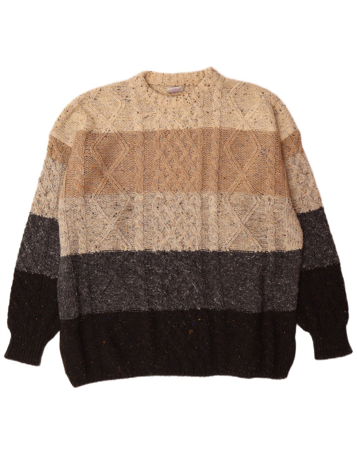 NEW FAST Mens Crew Neck Jumper Sweater 2XL Multicoloured Colourblock