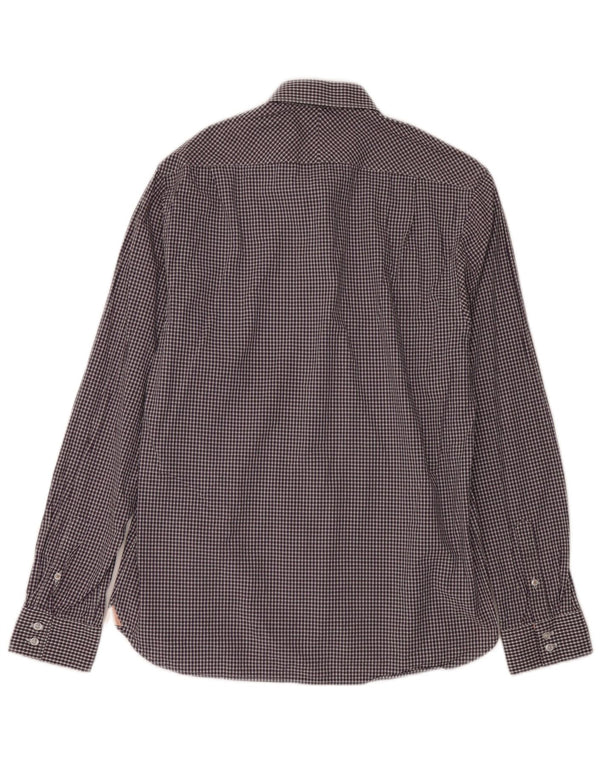 Ben Sherman Mens Shirt Size 16 Large Purple Gingham Cotton