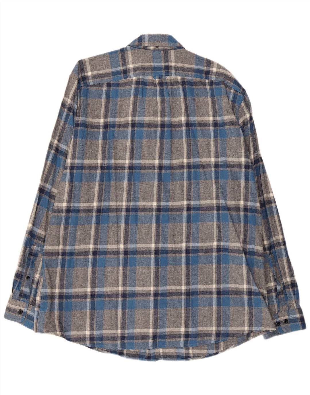 L.L.Bean Mens Flannel Shirt XL Grey Check Cotton