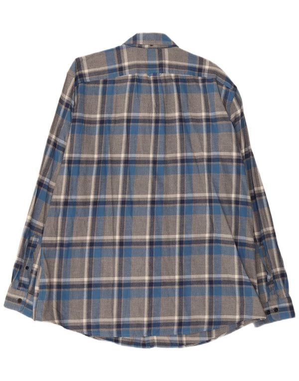 L.L.Bean Mens Flannel Shirt XL Grey Check Cotton