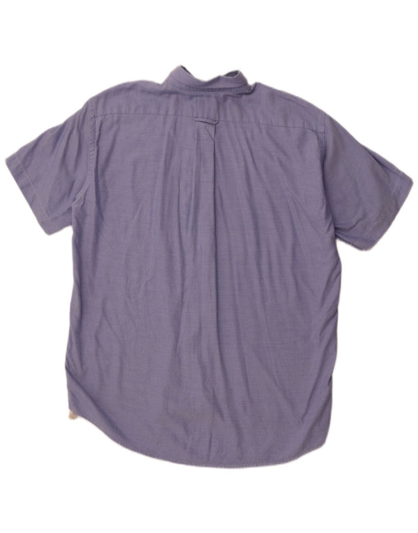 LACOSTE Mens Short Sleeve Shirt Size 41 Large Blue Cotton