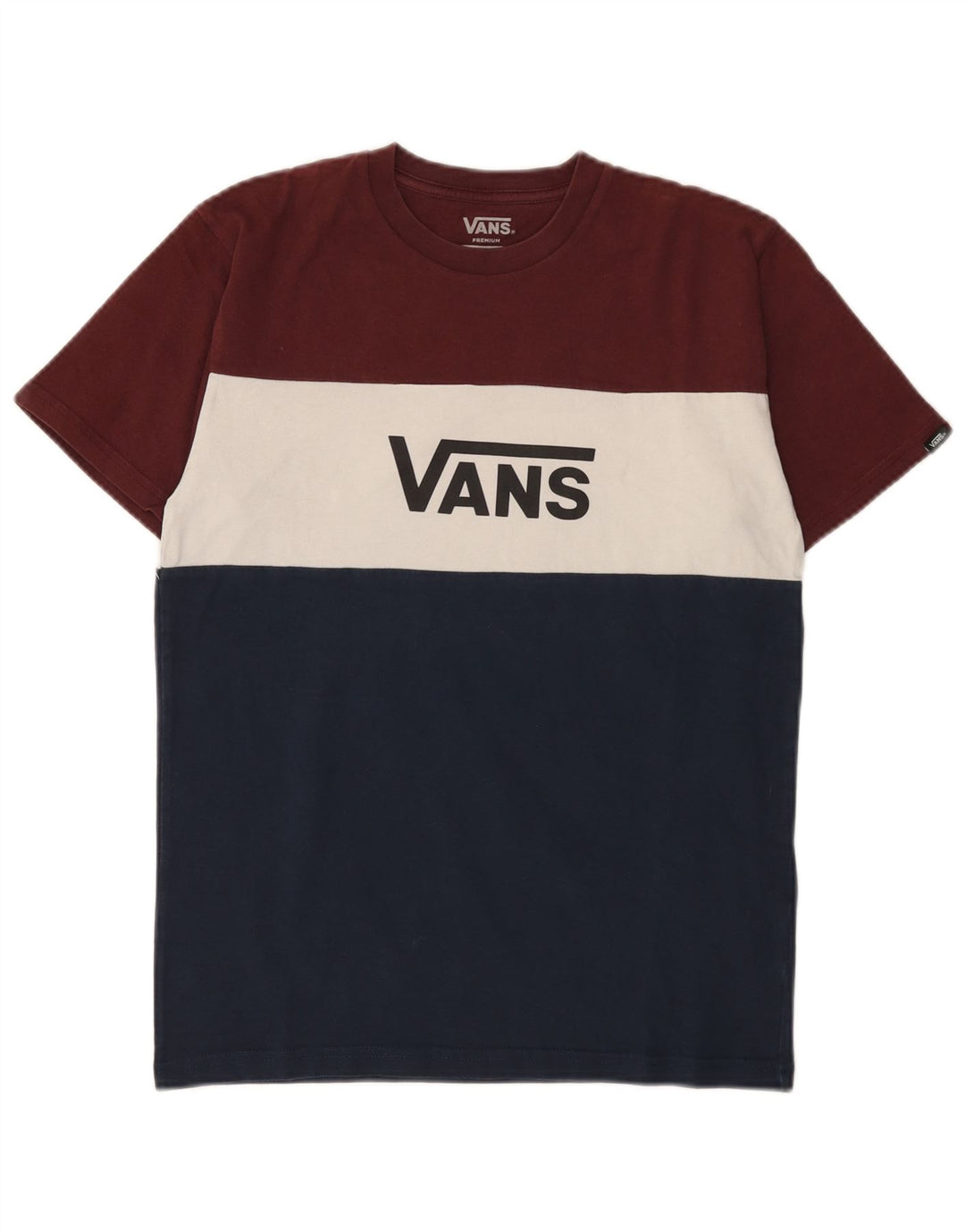 Vans Mens Graphic T-Shirt Top Small Multicoloured Colourblock Cotton