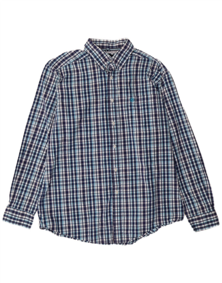 Ariat Mens Fitted Shirt XL Blue Check Cotton