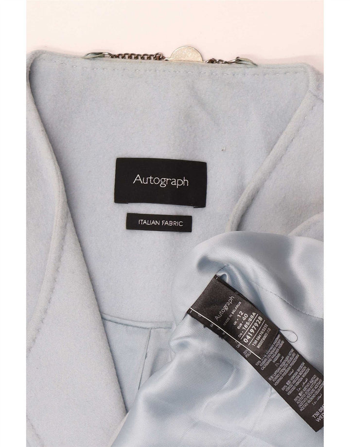Marks & Spencer Womens Autograph Overcoat UK 12 Medium Blue Classic