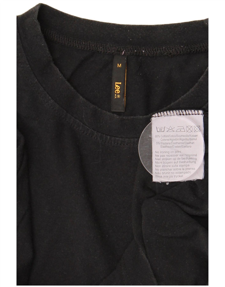 LEE Mens Top Long Sleeve Medium Black Cotton