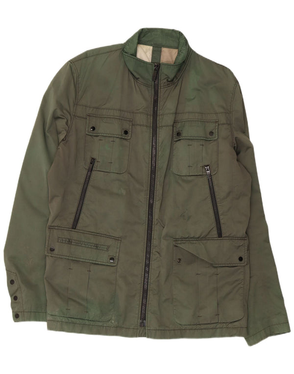 HUGO BOSS Mens Utility Jacket EU 56 3XL Green Polyamide