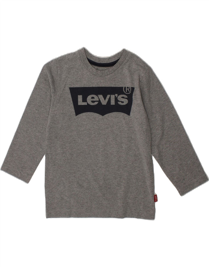 LEVI'S Boys Graphic Top Long Sleeve 3-4 Years Grey Cotton Vintage Levi's and Second-Hand Levi's from Messina Hembry 