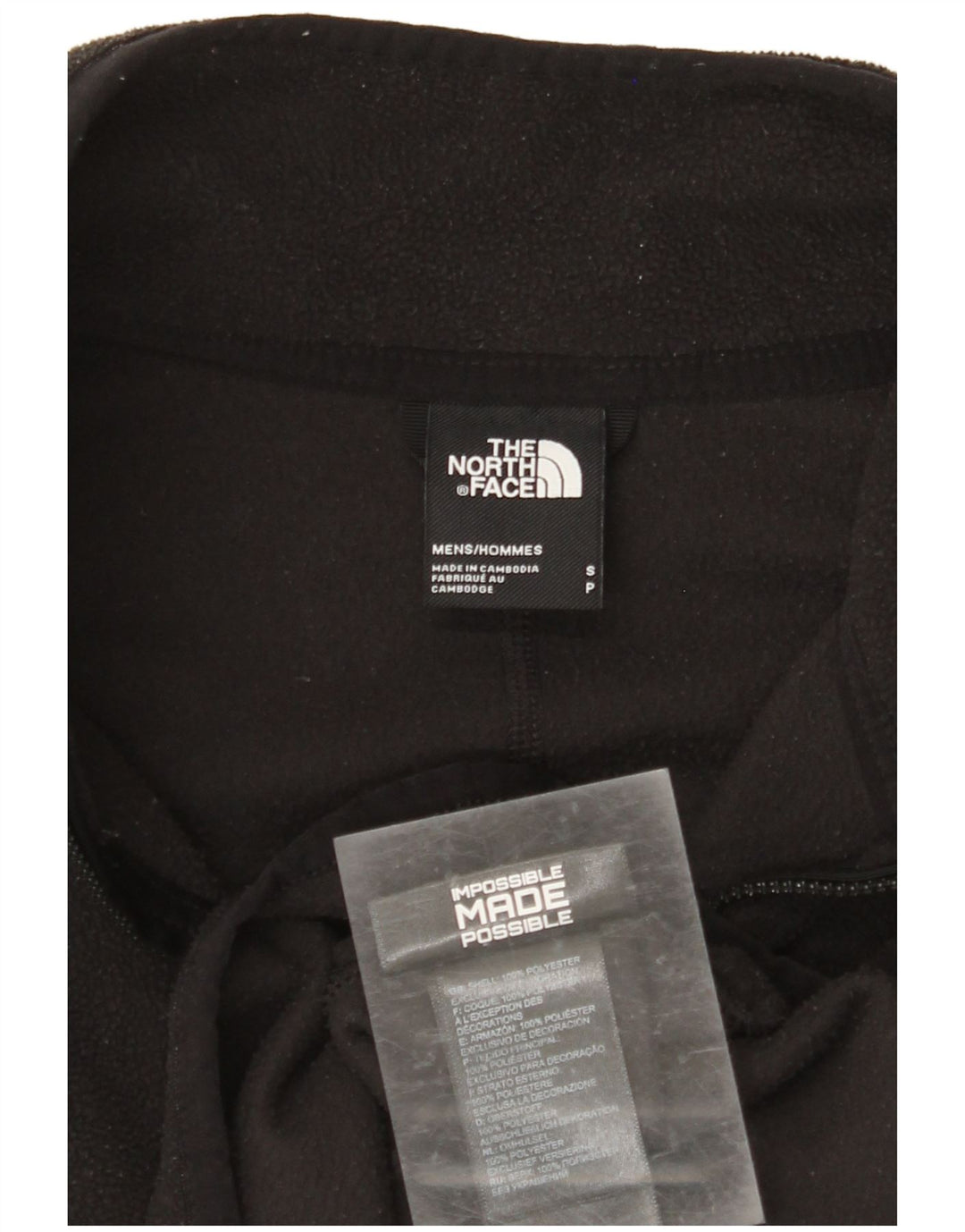THE NORTH FACE Mens Zip Neck Fleece Jumper Small Black Polyester
