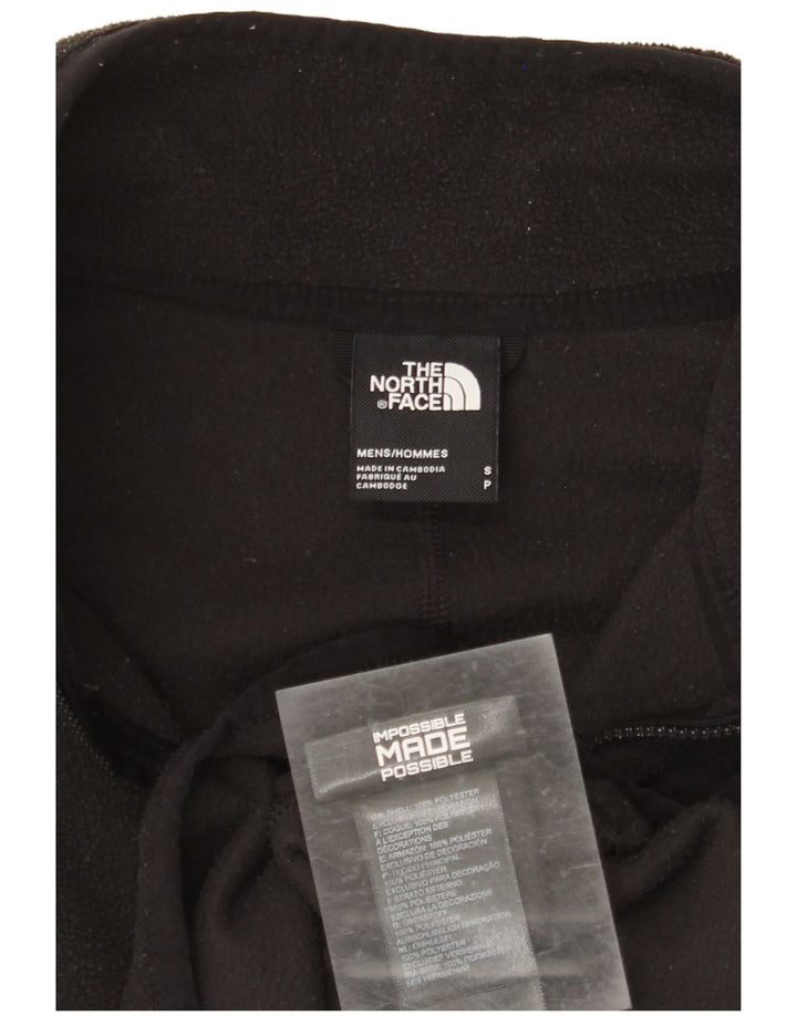 THE NORTH FACE Mens Zip Neck Fleece Jumper Small Black Polyester