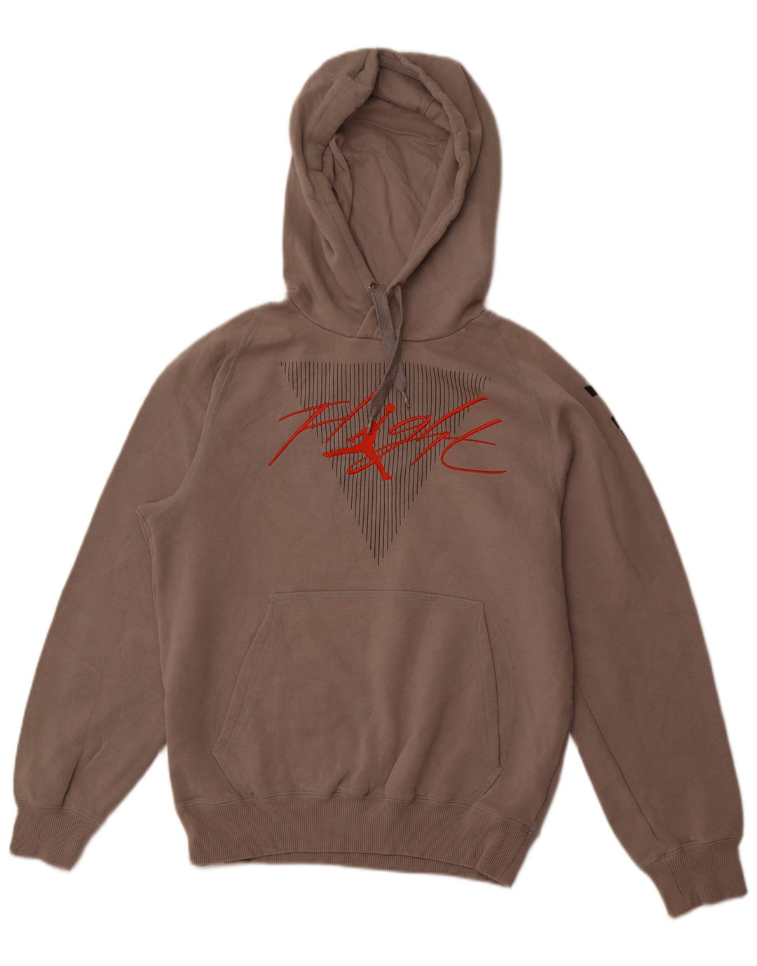 JORDAN Mens Graphic Hoodie Jumper Small Grey Cotton