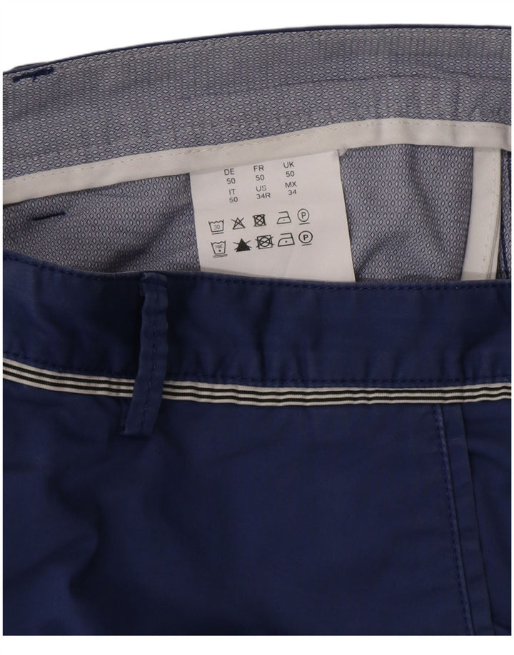 Hugo Boss Mens Chino Shorts IT 50 Large W34  Blue Cotton