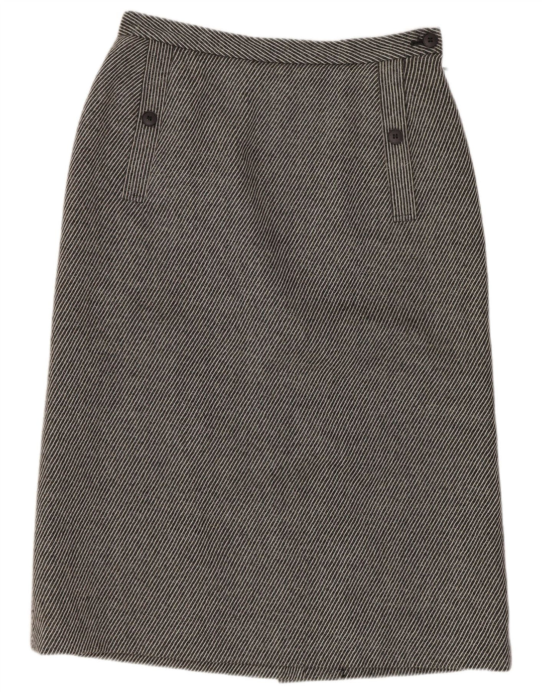 Jaeger Womens Pencil Skirt UK 14 Medium W28 Grey Striped Wool
