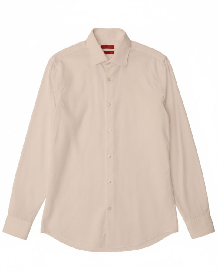 HUGO BOSS Mens Slim Fit Shirt Size 38 15 Medium White