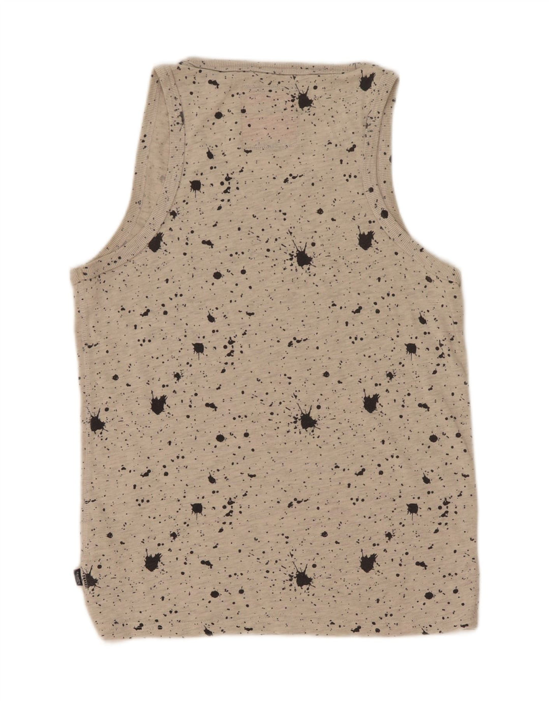 Superdry Mens Graphic Vest Top Small Grey Spotted Cotton