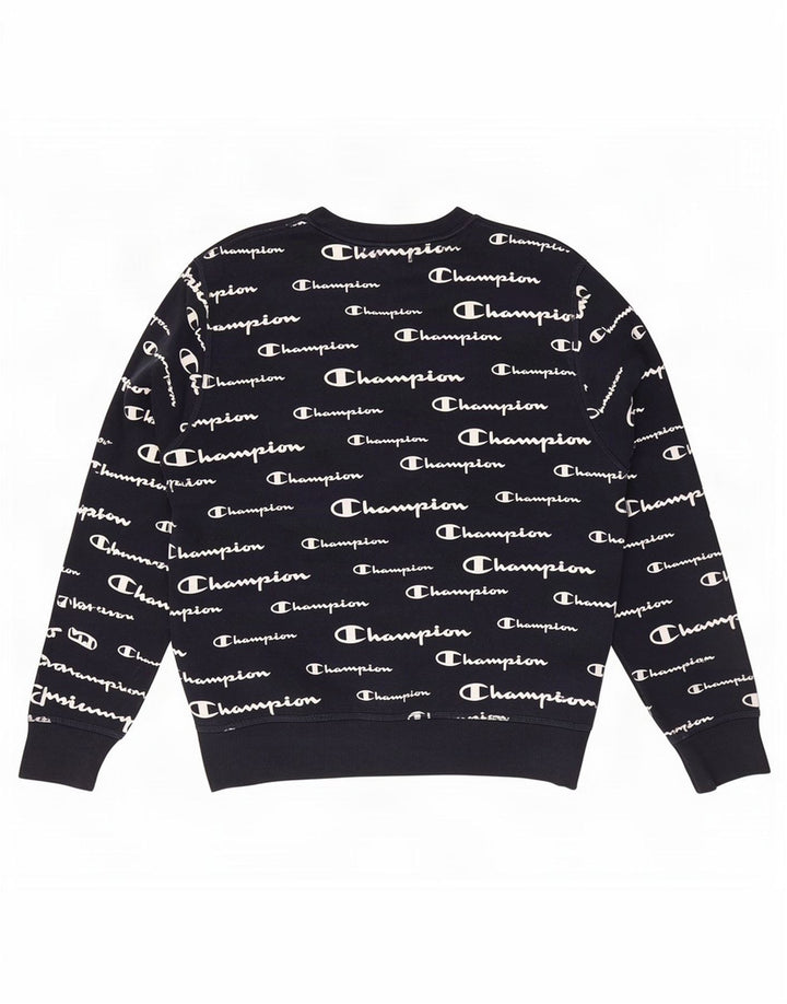 Champion Mens Graphic Sweatshirt Jumper Small Navy Blue Polyester