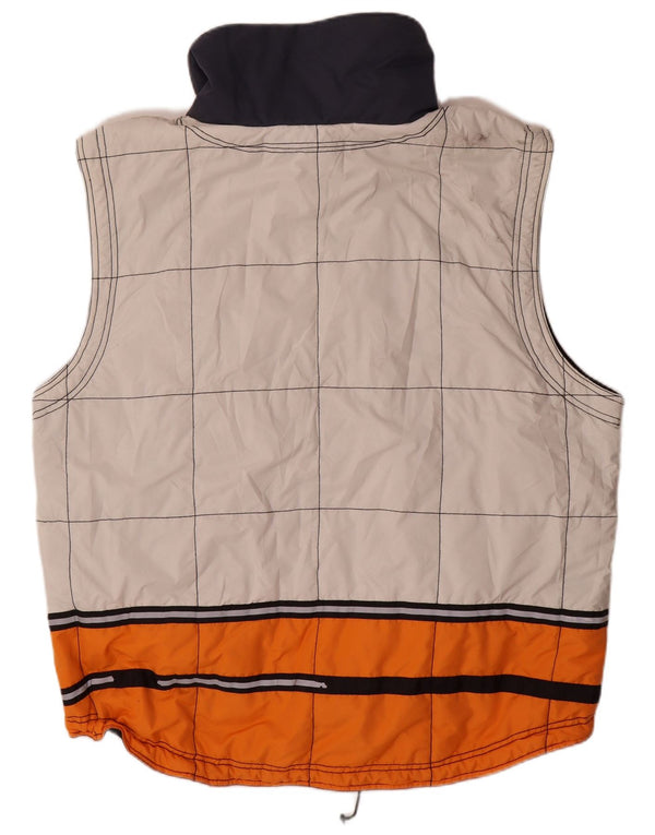 KILLTEC Mens Loose Fit Padded Gilet UK 40 Large White Colourblock