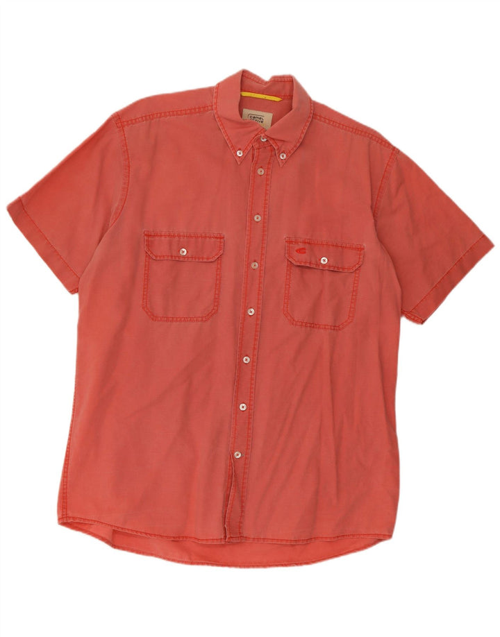 Camel Active Mens Short Sleeve Shirt Large Pink Cotton
