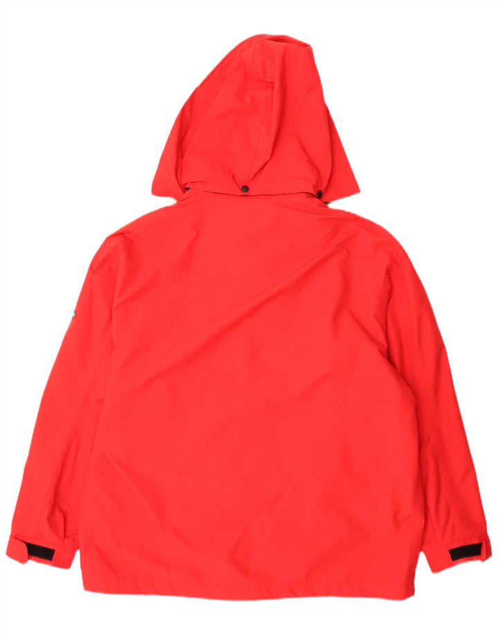 Bailo Womens Hooded Oversized Rain Jacket UK 14 Medium Red Polyamide