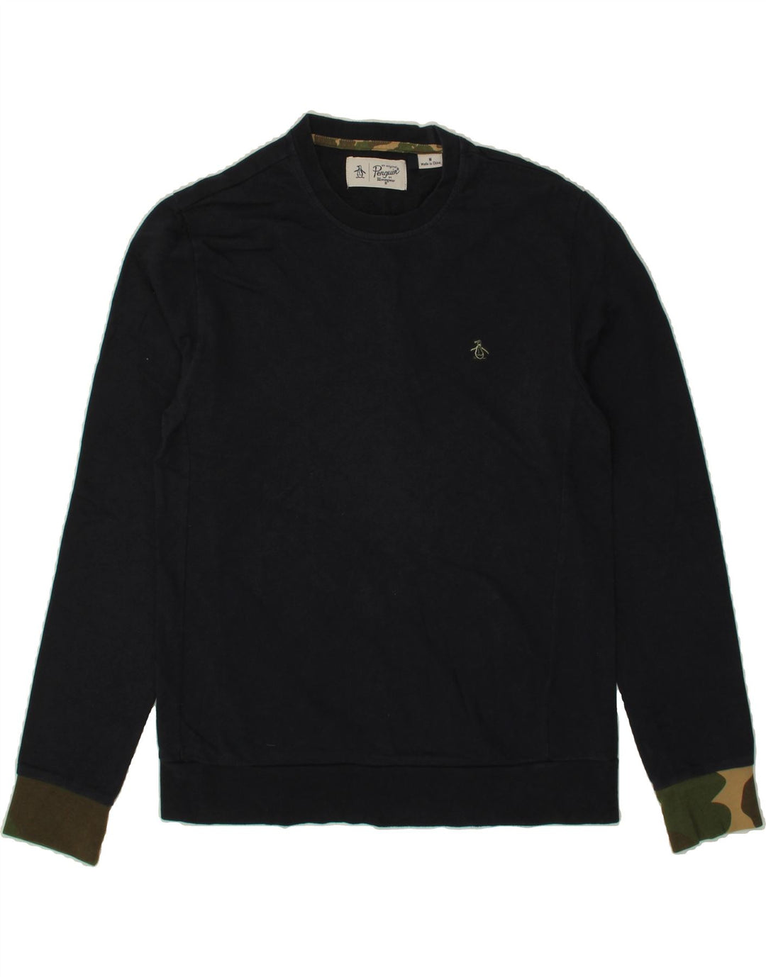 PENGUIN Mens Sweatshirt Jumper Medium Navy Blue Cotton Vintage Penguin and Second-Hand Penguin from Messina Hembry 