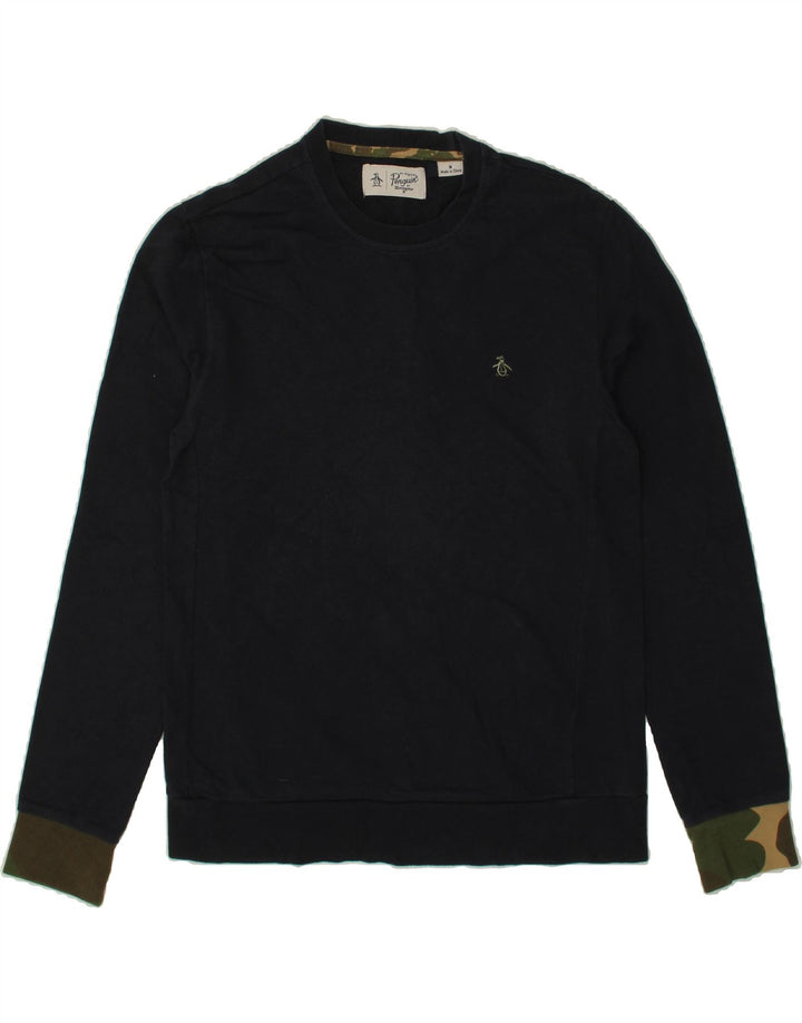 PENGUIN Mens Sweatshirt Jumper Medium Navy Blue Cotton Vintage Penguin and Second-Hand Penguin from Messina Hembry 