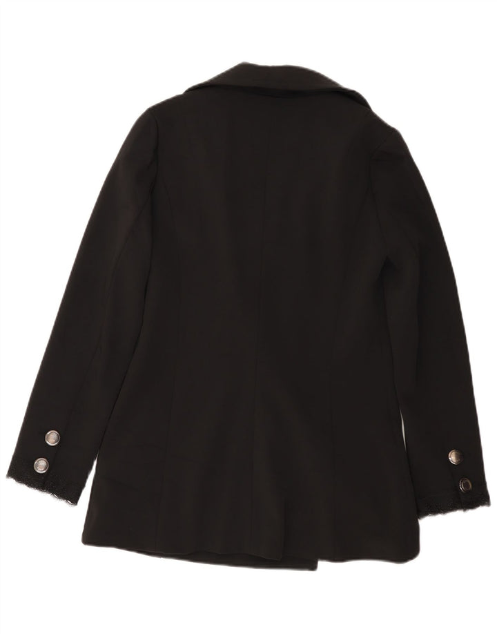 Denny Rose Womens Pea Coat UK 10 Small Black Polyester