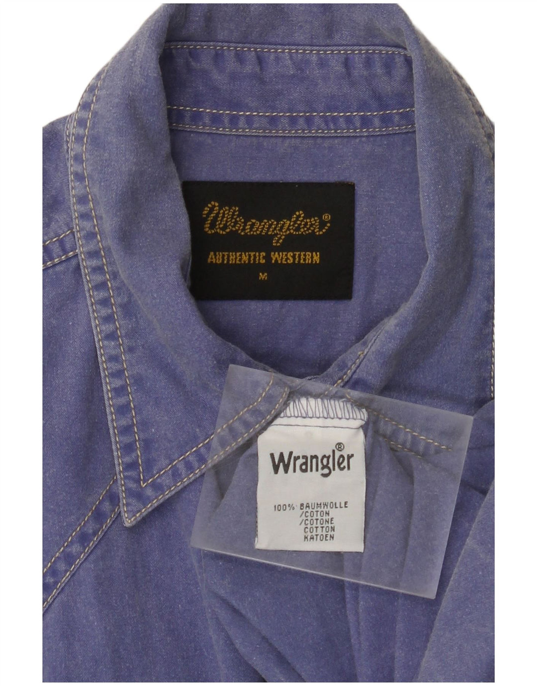 WRANGLER Mens Shirt Medium Blue Cotton