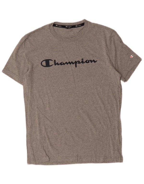 Champion Mens Graphic T-Shirt Top Medium Grey