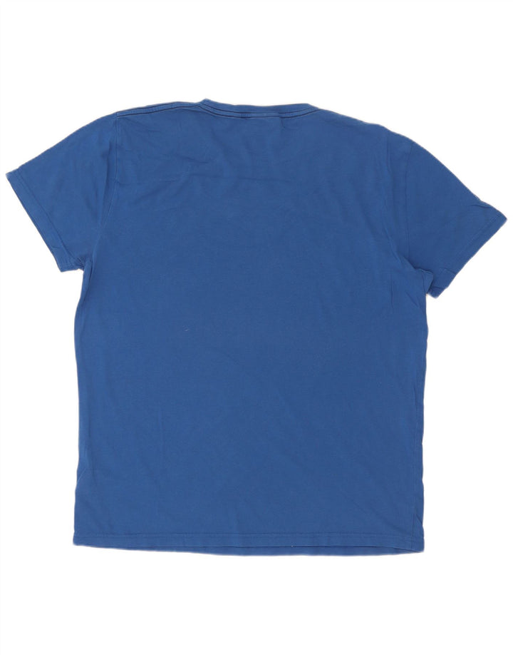 Gant Mens Graphic T-Shirt Top Large Blue Cotton