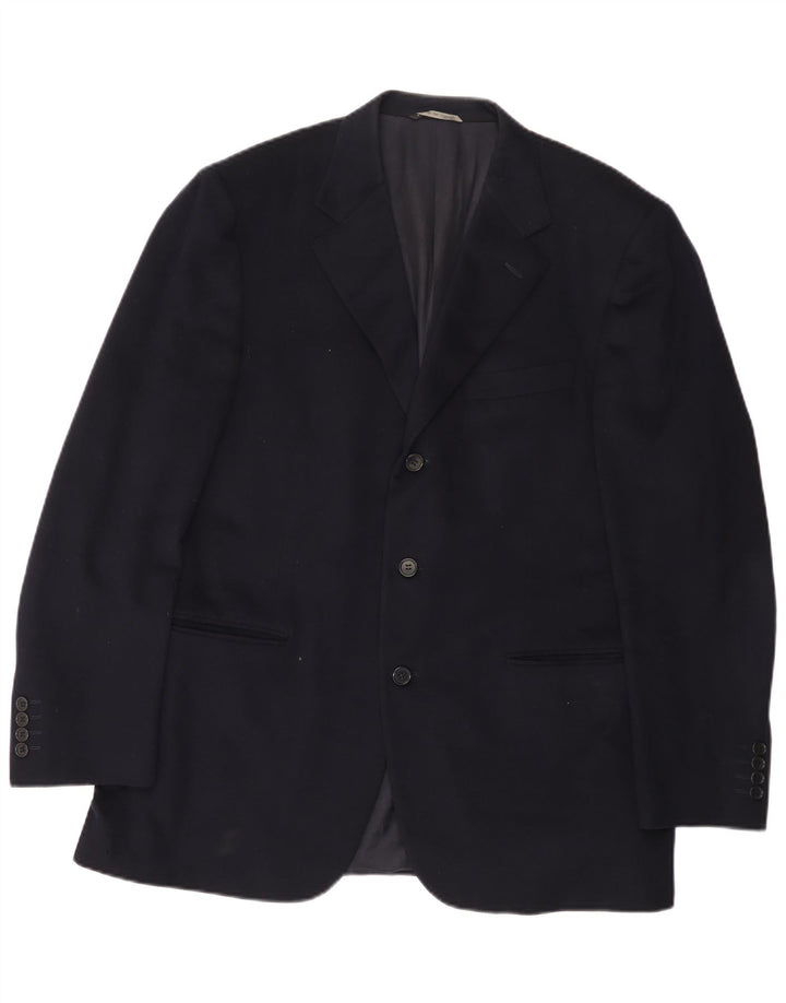 Canali Mens 3 Button Blazer Jacket IT 52 XL Navy Blue Wool