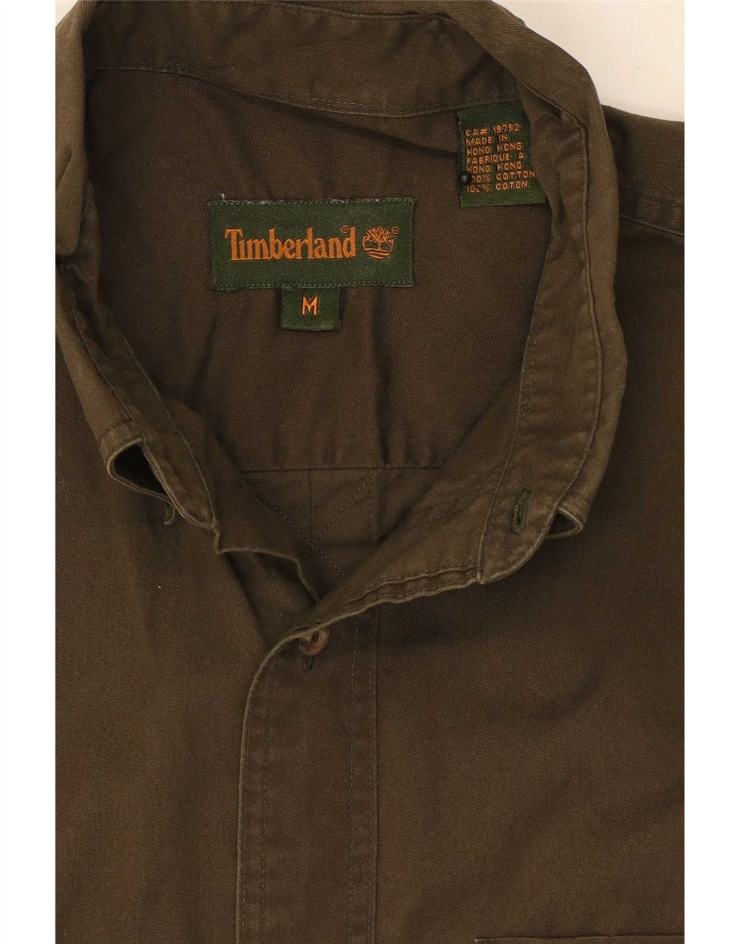 Timberland Mens Shirt Medium Khaki Cotton