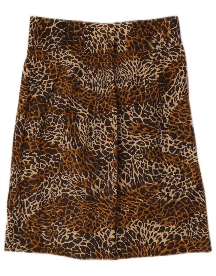 VINTAGE Womens 2 Piece Skirt Set UK 14 Medium W24  Brown Animal Print