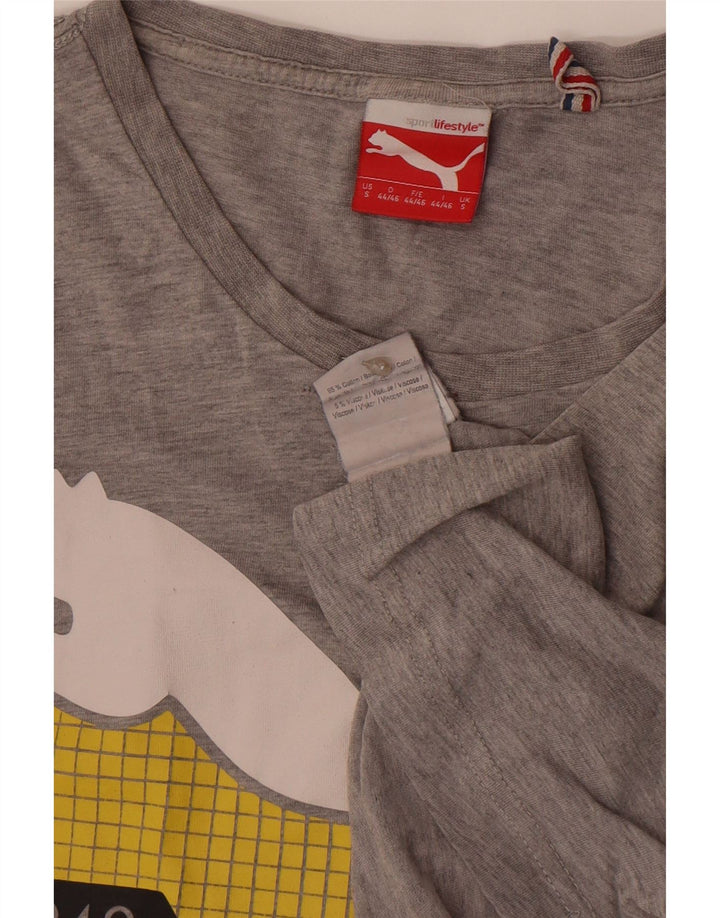 Puma Mens Graphic T-Shirt Top Small Grey Cotton