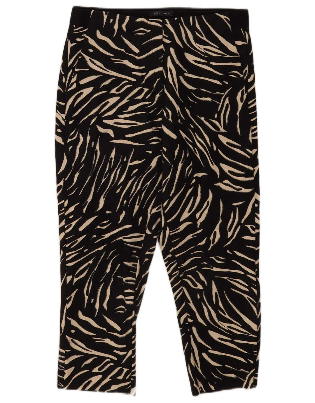 Marks & Spencer Womens Capri Trousers UK 12 Medium W30 L21 Black