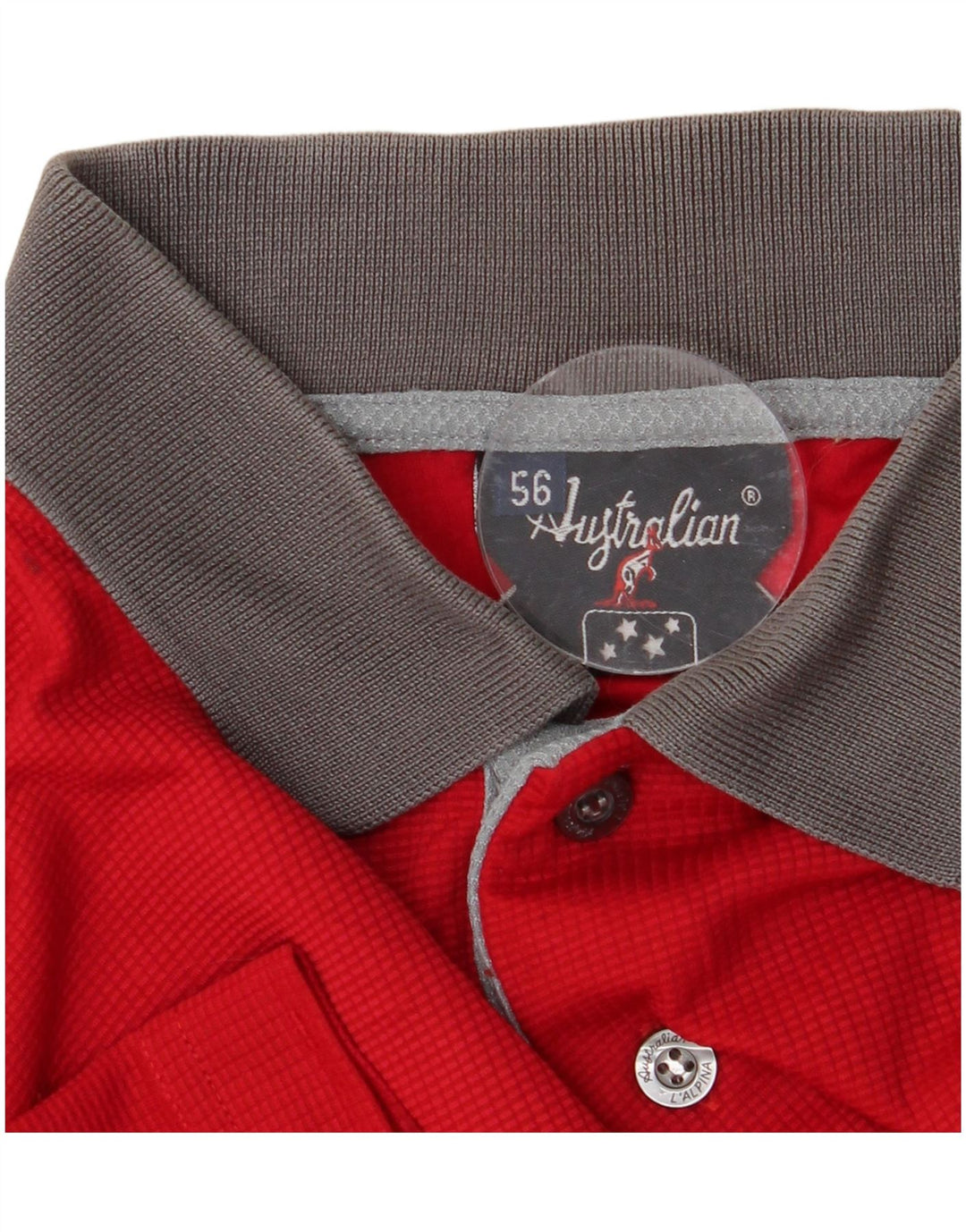 AUSTRALIAN L'ALPINA Mens Polo Shirt IT 56 XL Red Colourblock
