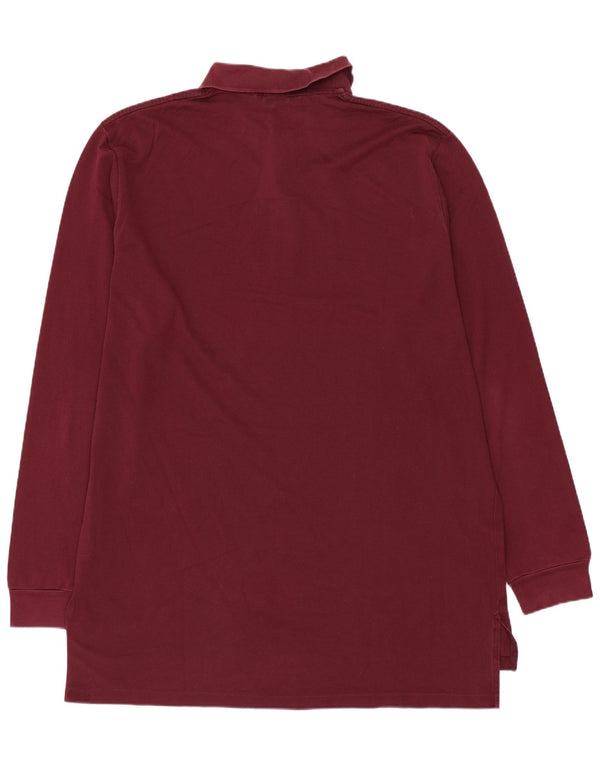 Polo Ralph Lauren Mens Golf Long Sleeve Polo Shirt Large Burgundy Cotton